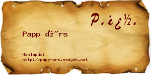 Papp Örs névjegykártya